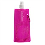 Flexible water bottle with metal ring (Magenta)